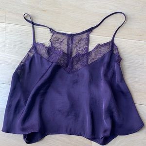 Plum lace Trim Tank